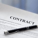 Pen on the contract papers